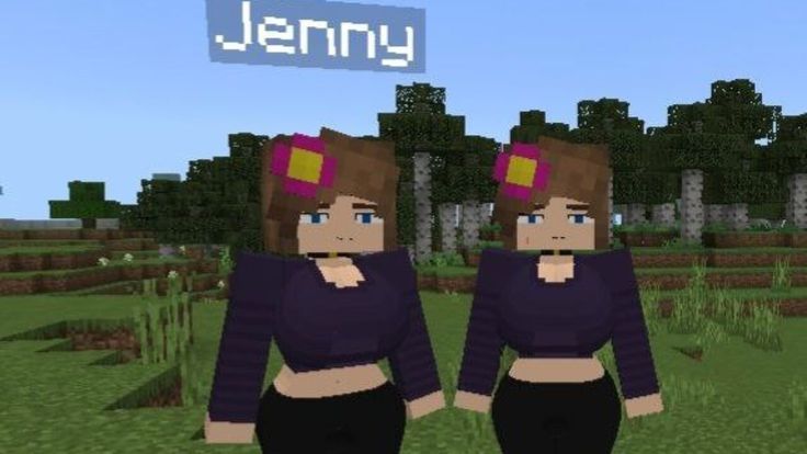 JennyMod character model in Minecraft world environment